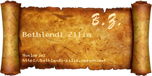 Bethlendi Zilia névjegykártya